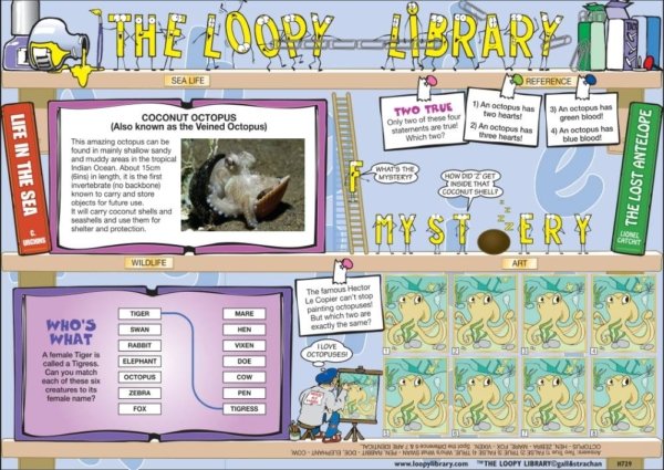 H729 Loopy Library Coconut Octopus